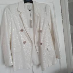 River Island cream sequin jacket size 12 never worn still with tag paid 70.00 collection only