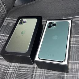 iPhone 11 Pro
Midnight Green (Mint Condition No Marks At All)
Battery health is 100%
Unlocked to all networks
Box and brand new charger included
Any questions please ask