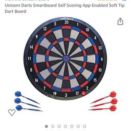 Only used a few times, excellent condition very good family fun games, no need to do the maths as it takes the scores away and tells you out shots connects to phone tablet or iPads via app comes with the 2 sets of darts plus I’ll throw in a set of Michael van gerwen ones £50