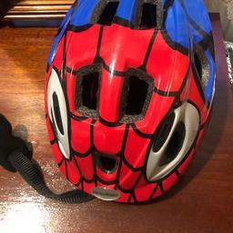 Hardly used.kids Spider-Man bicycle helmet.adjustable straps.