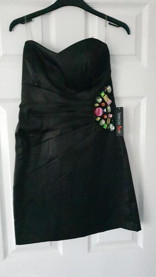 Buy & Sell West Midlands Dudley - Photos for ladies strapless black satin jewel dress NEW