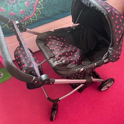 A used child’s toy pram. Can fit two dolls. I. Good condition with no visible damage. Cash on collection only please. The item is listed on other websites as well.