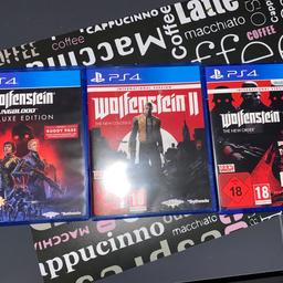 Verkaufe die komplette Wolfenstein-Trilogie inklusive dem DLC „Old Blood“ in neuem Zustand!

Nur an volljährige Käufer abzugeben!

Versand möglich und Bezahlung via Paypal

Eventuell Tausch gegen Switch-Spiele! Einfach mal anbieten!