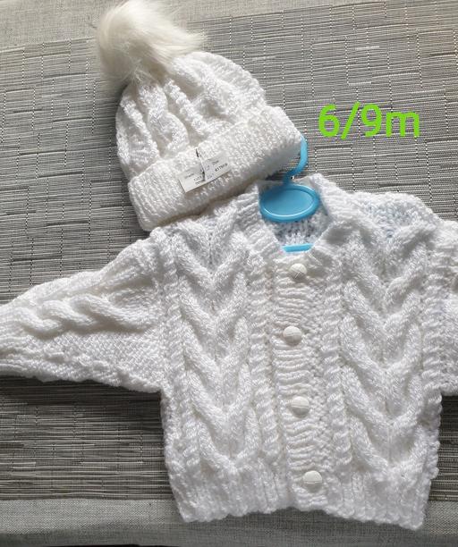 Buy & Sell West Midlands Solihull - Photos for Cardigan & Hat Set 6/9m Boys White