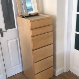 Ikea dressing table with mirror and drawers in used condition