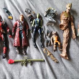 Hasbro guardians of the galaxy action figures + Deadpool.