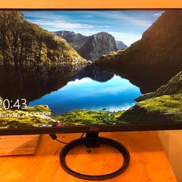 Acer R241Y
24 inch Full HD IPS Led Monitor
In very good condition with no scratch/mark
Monitor is beautiful with thin bezel and very thin panel.
Has 1xHDMI, 1xVGA and 1xDVI.
It has speakers and 3.5mm port as well.
Comes with original power adapter and box.
Will also include VGA and HDMI cables.
RRP at £150