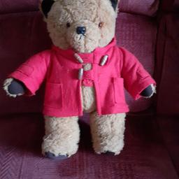 vintage paddington teddy bear, no hat. 16"