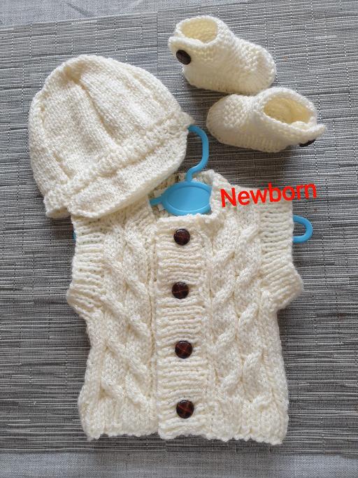 Buy & Sell West Midlands Solihull - Photos for Knitted N/B Aran Waistcoat Cap Boots Cream