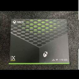 Microsoft Xbox Series X 1TB Video Game Console - Black. 
Brand New Sealed
Collection only & payment on collection. Can personally deliver if local
Any questions please feel free to message me