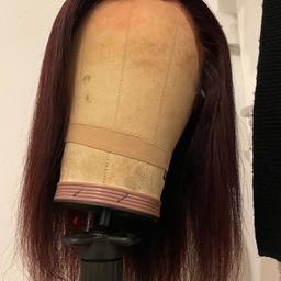 LACE TYPE : 13x6 Frontal

LENGTH : 16 inches

COLOUR : burgundy

HAIR TEXTURE : Straight 

HAIR TYPE : Brazilian

CAP SIZE : Average size

Density : 150-180

WORN : 2 times

OWNED : 3 months

#wig #straight #new #burgundy