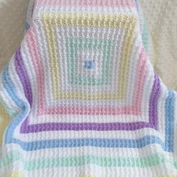 Beautiful babies shawl made in multi colours also gift wrapped ready to give as a gift 🎁 
Looking for beautiful baby gifts/baby shower pop over to www.facebook.com/groups/njsbabycreations and join our growing group. We also offer delivery and postage. New stock added daily