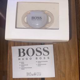 Hugo boss baby dummy pacifier 

BRAND NEW IN BOX

Bought for my daughter as a gift from childsplayclothing store however my daughter does not take a dummy

Never been used