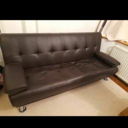 this is leather comfortable sofa with bed used but good condition neat clean now quick sale £ 49