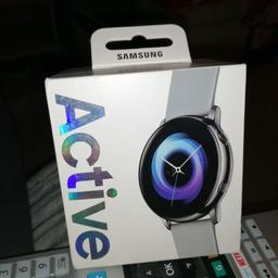 Samsung galaxy watch active silver, unisex, smart watch sync up with any android and also iPhone, used a few times very very good condition with box charging dock and extra long wrist band in box