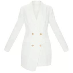 PRETTYLITTLETHING Blazer Dress.
Size 6.
Colour- White.
Gold button accessories.
Brand New with tags attached.
In original packaging.
Can be worn for all occasions.