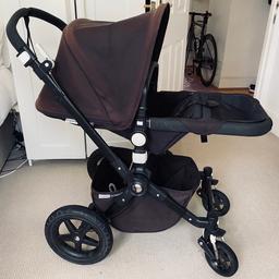 Pushchair and Carrycot, black. It comes with rain cover. The colour of the canopy has faded, as seen on pictures. Still in very good condition.
- Collection only -