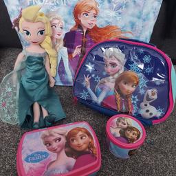 Disney Frozen Lunch Bag, Frozen Lunch Box, Frozen Tub, Frozen Elsa Doll with Frozen Carry Bag All for £7

From Smoke / Pet free Home 
Collection B30, Stirchley, Birmingham