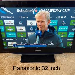 On offer a high quality Panasonic 32 Inch Freeview TV
The TV is all in working order and ready to use and comes with remote control.
Has built in freeview and hdmi port for use with sky box etc or for gaming.
Great picture and sound quality.
Collection but can deliver for 75p per mile extra from WV125HW