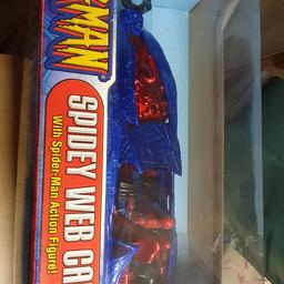 spiderman web car with action figure, boxed never opened, comes from a pet and smoke free home, collection only.
