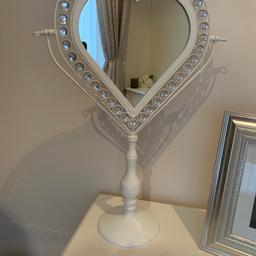 Heart shaped diamanté styled mirror in white from dunhelm  would make a nice present ideally for bedroom or bathroom