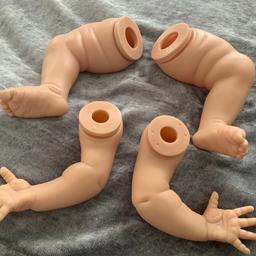 Harper limb parts only.
Reborn kit doll parts Popular reborn doll kit very soft touch doll mould unpainted.

You will need to buy a head or use for practicing painting skills.

Finished doll size: approx 20 inch (depends on body size.)

Reasonable offers considered.