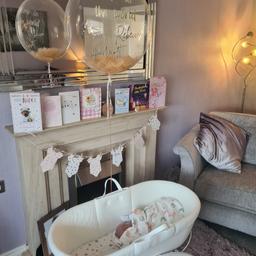 Bought this beautiful moses basket and my baby only used it a handful of times. I paid £135 for it. I will also include 2x shnuggle sheets (worth £12) Any questions please message😊 Open to sensible offers