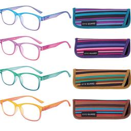 BRAND NEW ONLY £10!!
Womens Reading Glasses, 4 Pairs Colourful Gradient Pattern Lightweight Stylish Readers for Women(4 Color,+1.50 Magnification)
