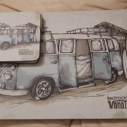 4 coasters and place mats with campervan design.  used but in very good condition.