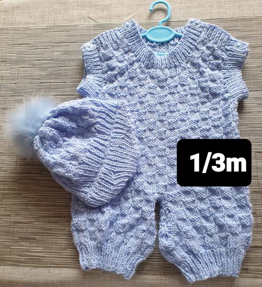 Buy & Sell West Midlands Solihull - Photos for 1/3m Romper & Cap Baby Blue