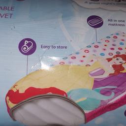 Brand new
Box damaged
Disney princess readybed
Inflatable with pump an valve
Rrp£25