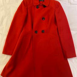 Red coat from Miss Selfridge, size 10. Worn once, in immaculate condition.