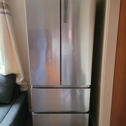 HAIER HB16FMAA Fridge Freezer
190 x 70 x 67.5 cm (H x W x D)
Fridge: 306 litres / Freezer: 140 litres

It is used but in good condition, see picture.
Pick up only