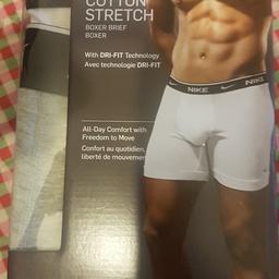 Nike Everyday Cotton Stretch Boxers
with DRI-FIT Technology

One pair £8.99 each or the Two £16
White or Grey

Brand New 

The box in the picture holds three boxers one had been tryed on so selling just the two as these are to big for the intended individual.

Why not check out my othet items.

Thank you for looking.