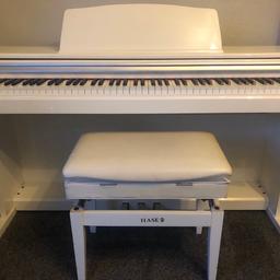 Stunning white high gloss piano with weighted keys so feels and sounds like you are playing a traditional piano. It is electric so no need for tuning. Piano is in perfect used condition. Stool is used but still perfectly useable. You can lift the lid to put music books in the stool. Rrp is around £800 so would make a bargain christmas gift.
£200 collection from b44
*reduced