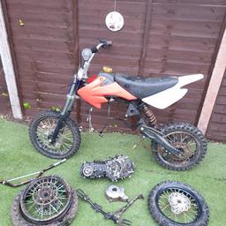 Stomp pit bike for spares or repair 
2017 crf50 frame build from spare parts that I no longer need 

120cc engine not sure it it works as got it as part of a joblot 

Please study pics closely what you see is what you get 

£100 Maragate kent Local Delivery Available 

Also open to swaps for a Xbox one S or X