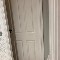 2 ft 6in x 6ft 6in interior hollow core door with bathroom handle set and hinged
