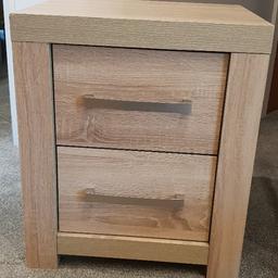 pair of large bedside tables from next
one has a small bump on one corner (see pic)
The other has a mark where bedside lamp has been (see pic)
RRP £150

other than that they are in great conditon

Collection only