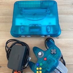 Original and authentic console with controller, power pack and game boy transfer pack.
Also includes 9 original N64 classic games
Good condition and full working order.
