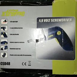 Brand New Cordless Screw Driver with built in light fully sealed and unused with no faults. Sold from a smoke and pet free home.
can post at the expense of the buyer.