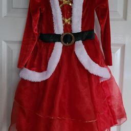 Mrs claus Christmas dress with hood from asda age 7-8years, lovely on