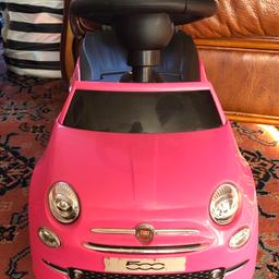 Fiat ride on car. Only been used indoors. Horn still works. Shame my daughter has grown too big for it
COLLECTION OR LOCAL DELIVERY