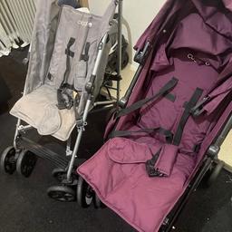 Got 2 strollers grey and purple. £10 each 

Good condition.

from Smoke and pet free home.

Sold as seen. No returns.

Collection from BB9 9JD 

Can deliver for extra cost.
Do check my other listings.

Thanks for viewing.😊