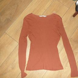 A RUSTY BROWN COLOURED TOP FROM DOROTHY PERKINS SIZE 12