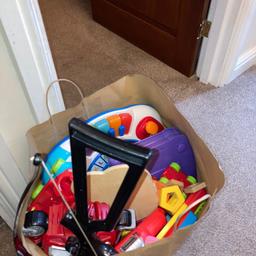Bag of toys for free. mostly for learning . Only 1 robot and an arrow that's not learning.