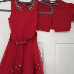 Beautiful red dress and cardigan outfit from next. Perfect for Christmas party or post dress for dinner out. 
Used but with lots of wear left in it. 
COLLECTION ONLY PLEASE FROM TAMWORTH