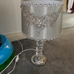 Grey / silver side lamp. In good working order. Collection only no holding