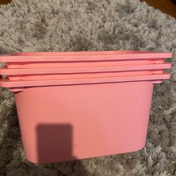 3 pink deep IKEA storage boxes 
Good condition