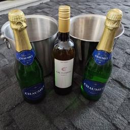 3 x bottles of wine 70cl
2 x ice buckets
£15 for all