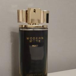 modern muse nuit 100ml never been used apart from 1 spray to smell scent thinking it was modern muse daytime perfume but left it too late to return condition otherwise as new except slight damage to box (please see all photos)
